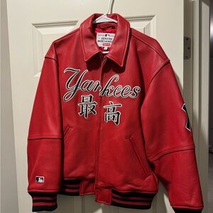 Supreme New York Yankees Kanji Leather Varsity Jacket